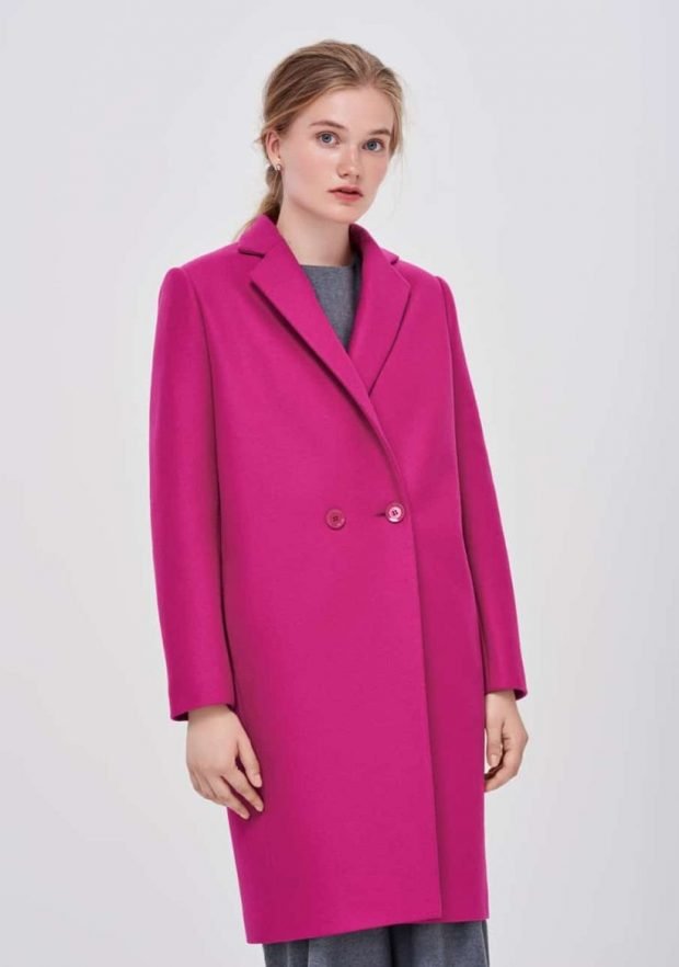 пальто яркое розовое