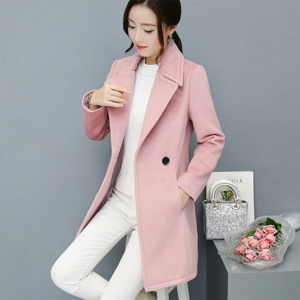 пальто розовое 